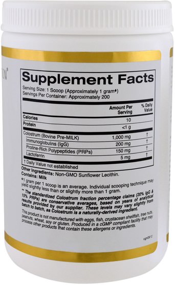 cgn初乳 - California Gold Nutrition, CGN, Colostrum, 7.05 oz (200 g)