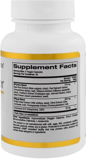 cgn條件101，健康，血壓 - California Gold Nutrition, CGN, Targeted Support, Blood Pressure 101, 60 Veggie Capsules