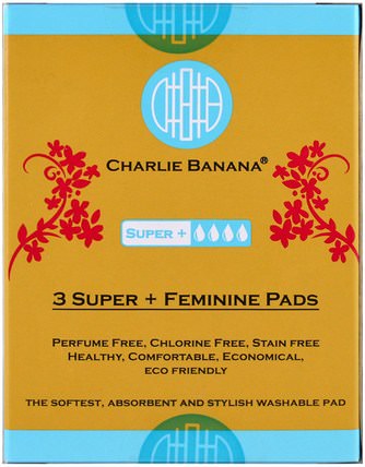 3 Super + Feminine Pads, Floralie, 3 Pads by Charlie Banana, 健康，女性 HK 香港