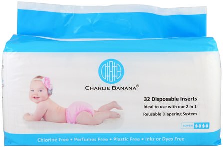 Disposable Inserts, Reusable Diapering System, 32 Inserts by Charlie Banana, 兒童健康，尿布 HK 香港