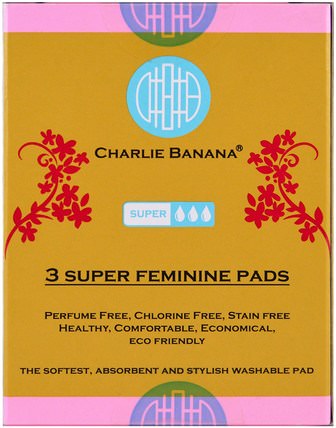 Super Feminine Pads, Floralie, 3 Pads by Charlie Banana, 健康，女性 HK 香港