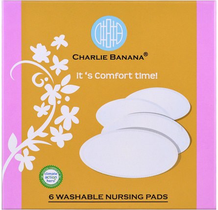 Washable Nursing Pads, 6 Pads by Charlie Banana, 兒童健康，嬰兒餵養 HK 香港