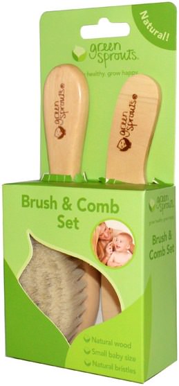 兒童健康，嬰兒，兒童，毛刷 - iPlay Green Sprouts, Brush & Comb Set, 2 Piece Set