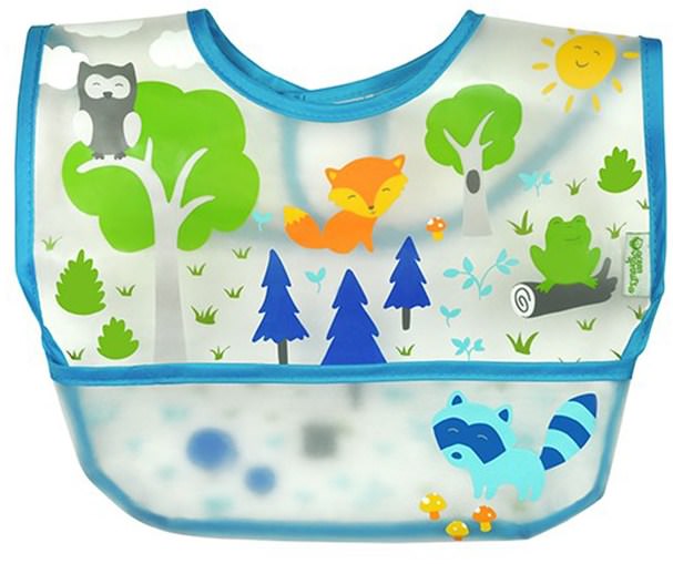 兒童健康，嬰兒，兒童 - iPlay Green Sprouts, Wipe-off Bib, 9-18 Months, Blue, 1 Bib
