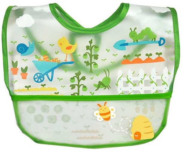 兒童健康，嬰兒，兒童 - iPlay Green Sprouts, Wipe-off Bib, 9-18 Months, Green, 1 Bib