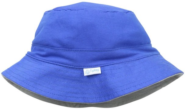 兒童健康，嬰兒，兒童，iplay太陽鏡 - iPlay Reversible Bucket Hat, 9-12 Months, Royal Blue/Gray