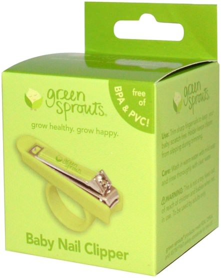 兒童健康，嬰兒，兒童，化妝，指甲護理，指甲鉗 - iPlay Green Sprouts, Baby Nail Clipper, 1 Clipper
