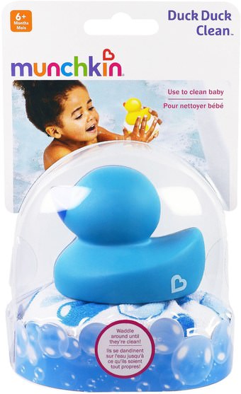 兒童健康，嬰兒，兒童 - Munchkin, Duck Duck Clean, 6+ Months, 1 Duck Sponge