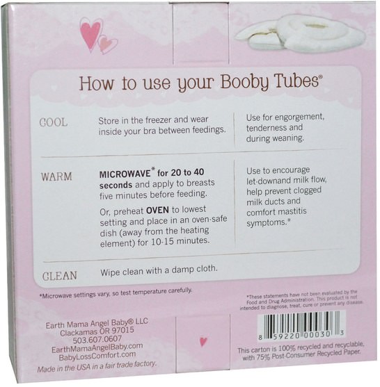 兒童健康，嬰兒餵養，母乳喂養 - Earth Mama Angel Baby, Booby Tubes, 2 Tubes