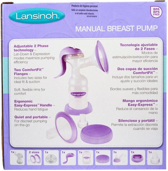 兒童健康，嬰兒餵養，母乳喂養，兒童食品 - Lansinoh, Manual Breast Pump, 1 Manual Breast Pump and Accessories