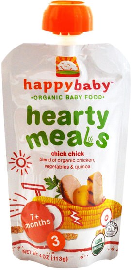 兒童健康，嬰兒餵養，食物 - Nurture (Happy Baby), Organic Baby Food, Hearty Meals, Chick Chick, Stage 3, 4 oz (113 g)