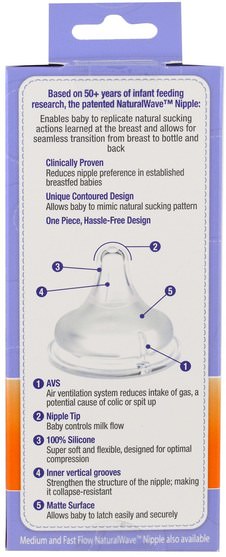 兒童健康，嬰兒餵養 - Lansinoh, Natural Wave Nipple Bottle, Slow Flow, 5 oz (160 ml)