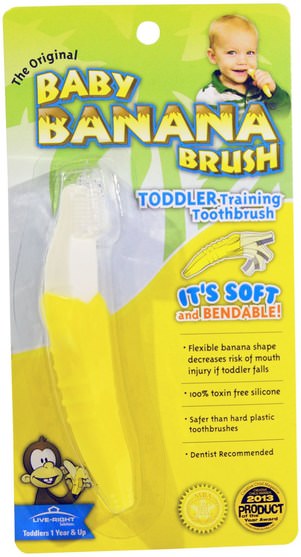兒童健康，嬰兒口腔護理，兒童和嬰兒牙刷 - Baby Banana, Toddler Training Toothbrush, Toddlers 1 Year & Up, 1 ToothBrush