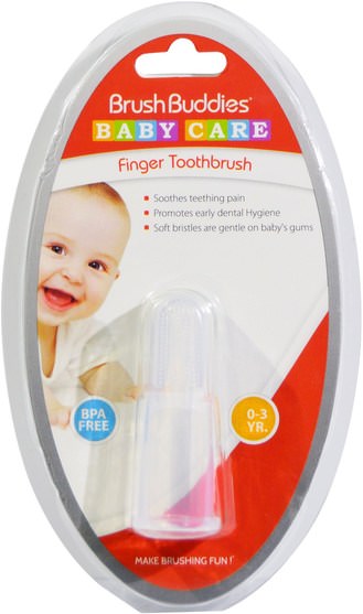兒童健康，嬰兒口腔護理，兒童和嬰兒牙刷 - Brush Buddies, Baby Care, Finger Toothbrush, 0-3 YR, 1 Finger ToothBrush