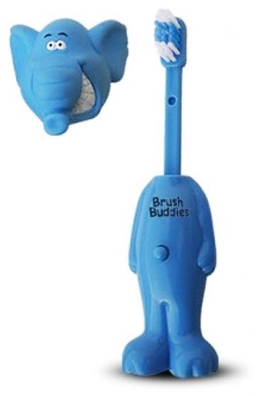 兒童健康，嬰兒口腔護理，兒童和嬰兒牙刷 - Brush Buddies, Poppin, Haily Elephant, Soft, 1 Toothbrush