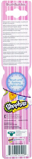 兒童健康，嬰兒口腔護理，兒童和嬰兒牙刷 - Brush Buddies, Shopkins, Toothbrush With Timer, 1 Toothbrush