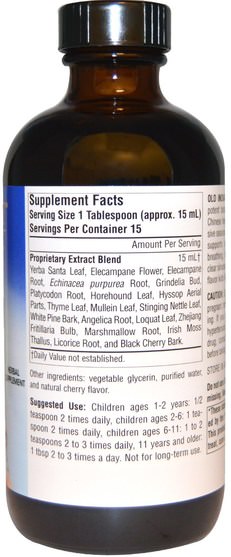 兒童健康，感冒感冒咳嗽，健康 - Planetary Herbals, Old Indian Syrup for Kids, Wild Cherry Flavor, 8 fl oz (236.56 ml)