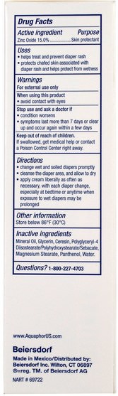 兒童健康，尿布 - Aquaphor, Healing Cream, Baby, 3 In 1 Diaper Rash Cream, 3.5 oz (99 g)