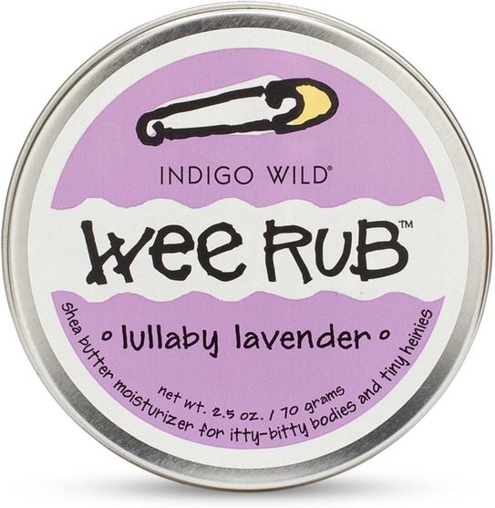 兒童健康，尿布，尿布霜，沐浴，美容，潤膚露 - Indigo Wild, Wee Rub, Lullaby Lavender, 2.5 oz (70 g)