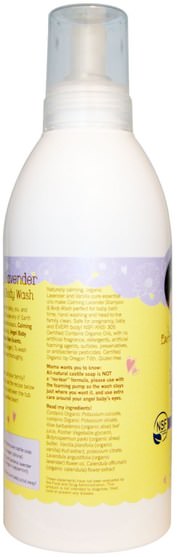 兒童健康，兒童洗澡，洗髮水，兒童洗髮水 - Earth Mama Angel Baby, Calming Lavender Shampoo & Body Wash, Lavender Vanilla, 34 fl oz (1 L)