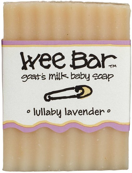 兒童健康，兒童洗澡，肥皂 - Indigo Wild, Wee Bar, Goats Milk Baby Soap, Lullaby Lavender, 3 oz Bar