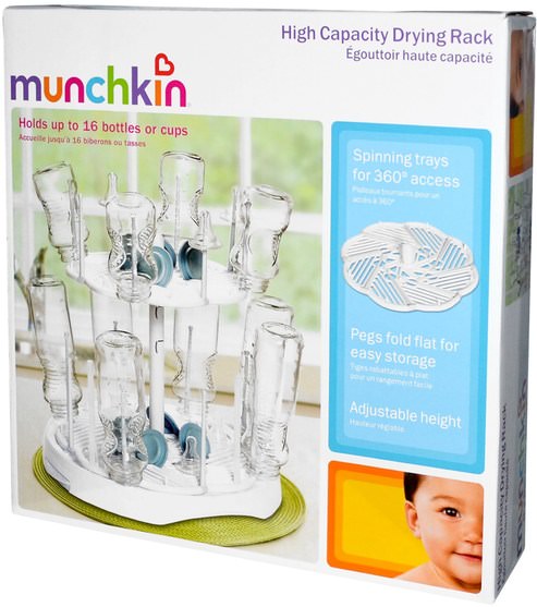 兒童健康，兒童食品，嬰兒餵養，嬰兒奶瓶 - Munchkin, High Capacity Drying Rack