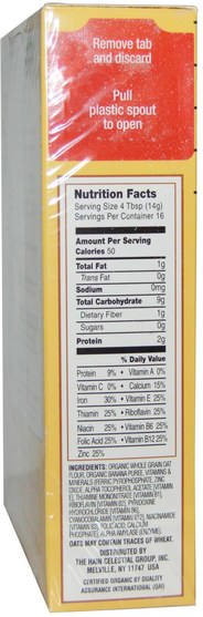 兒童健康，兒童食品，嬰兒餵養，嬰兒穀物 - Earths Best, Organic Whole Grain Oatmeal Cereal with Bananas, 8 oz (227 g)