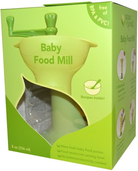 兒童健康，兒童食品，嬰兒餵養和清潔 - iPlay Green Sprouts, Baby Food Mill, 1 Mill, 8 oz (236 ml)