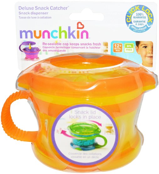 兒童健康，兒童食品，嬰兒餵養和清潔 - Munchkin, Deluxe Snack Catcher, Snack Dispenser