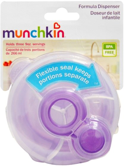 兒童健康，兒童食品，嬰兒餵養和清潔 - Munchkin, Formula Dispenser, Holds 3 - 9 oz Servings