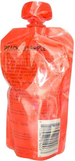 兒童健康，兒童食品，嬰兒餵養，食物 - Peter Rabbit Organics, 100% Pure Fruit Snack, Peach and Apple, 4 oz (113 g)