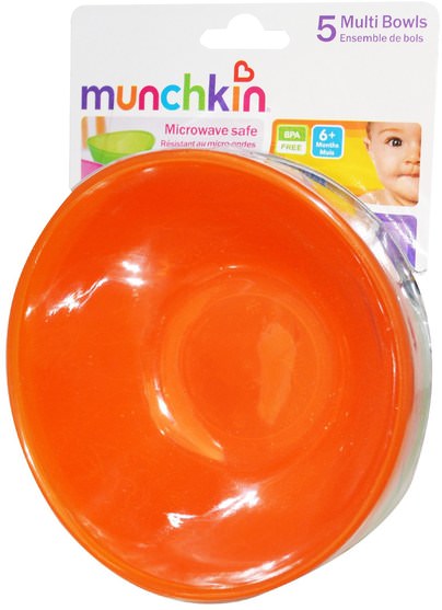 兒童健康，兒童食品 - Munchkin, Multi Bowls, 6+ Months, 5 Bowls, 12 oz Each