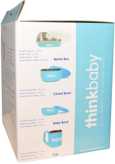 兒童健康，兒童食品，thinkbaby類別 - Think, Thinkbaby, The Complete BPA-Free Feeding Set, Light Blue, 1 Set