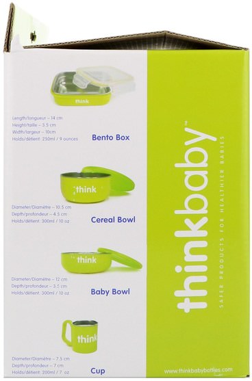 兒童健康，兒童食品，thinkbaby類別 - Think, Thinkbaby, The Complete BPA-Free Feeding Set, Light Green, 1 Set