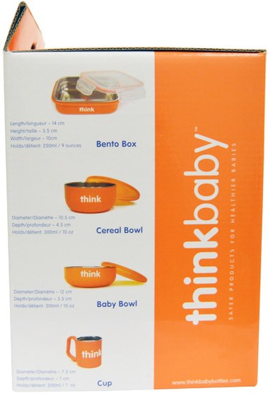 兒童健康，兒童食品，thinkbaby類別 - Think, Thinkbaby, The Complete BPA-Free Feeding Set, Orange, 1 Set