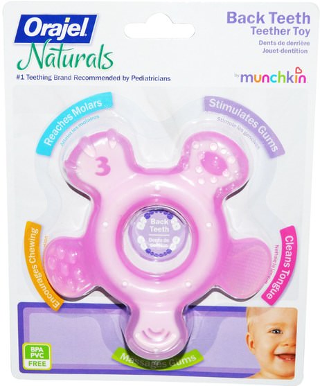 兒童健康，兒童玩具，出牙玩具，嬰兒出牙 - Munchkin, Orajel Naturals, Back Teeth Teether Toy