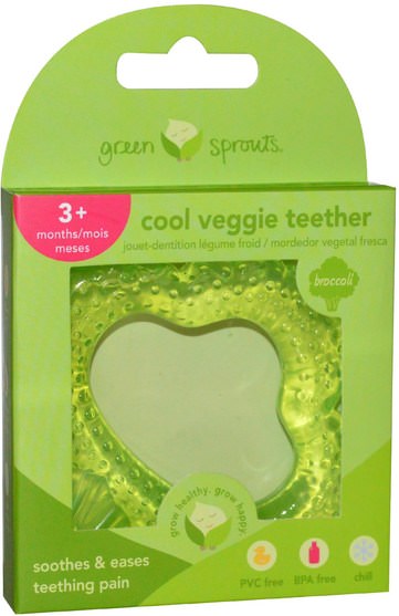 兒童健康，兒童玩具，出牙玩具 - iPlay Green Sprouts, Cool Veggie Teether, Broccoli, 1 Teether