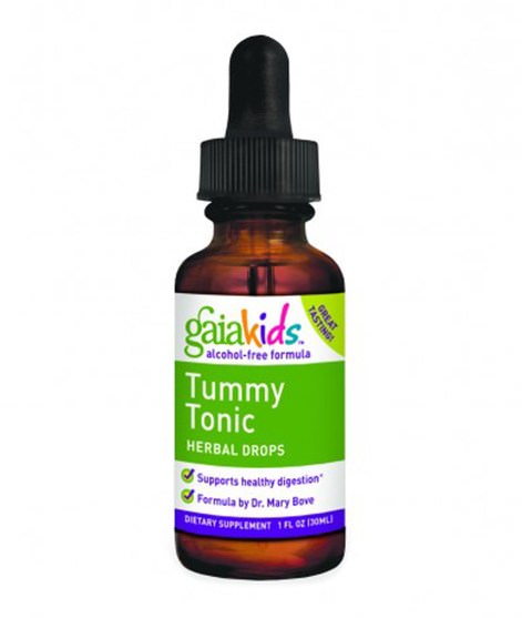兒童健康，補充兒童，兒童草藥 - Gaia Herbs, Kids, Tummy Tonic Herbal Drops, Alcohol-Free Formula, 1 fl oz (30 ml)
