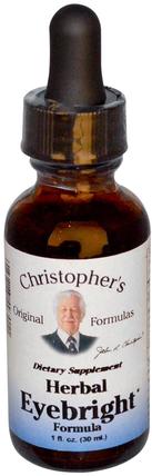 Herbal Eyebright Formula, 1 fl oz (30 ml) by Christophers Original Formulas, 草藥，小米草 HK 香港