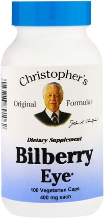 Bilberry Eye, 450 mg, 100 Veggie Caps by Christophers Original Formulas, 健康，眼部護理，視力保健，越橘 HK 香港