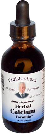 Herbal Calcium Formula, 2 fl oz (59 ml) by Christophers Original Formulas, 補品，礦物質，鈣 HK 香港