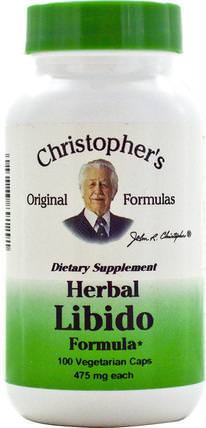 Herbal Libido Formula, 475 mg, 100 Veggie Caps by Christophers Original Formulas, 健康，男人，女人 HK 香港