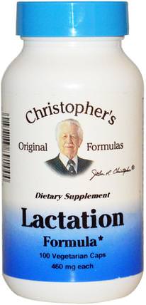 Lactation Formula, 460 mg, 100 Veggie Caps by Christophers Original Formulas, 健康，女性，懷孕 HK 香港