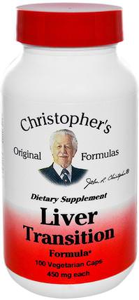 Liver Transition Formula, 450 mg, 100 Veggie Caps by Christophers Original Formulas, 健康，肝臟支持 HK 香港