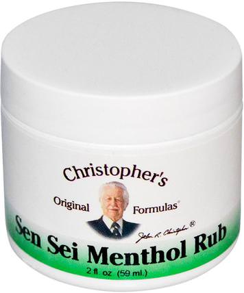Sen Sei Menthol Rub, 2 fl oz (59 ml) by Christophers Original Formulas, 健康，肺和支氣管，胸部擦 HK 香港