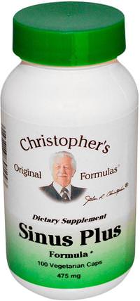 Sinus Plus Formula, 475 mg, 100 Veggie Caps by Christophers Original Formulas, 健康，鼻腔健康，鼻腔 HK 香港