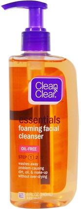 Essentials, Foaming Facial Cleanser, 8 fl oz (240 ml) by Clean & Clear, 美容，面部護理，洗面奶 HK 香港