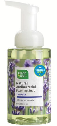 Natural Antibacterial Foaming Soap, Lavender, 9.5 fl oz (280 ml) by Clean Well, 洗澡，美容，肥皂，泡沫肥皂 HK 香港