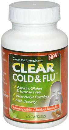 Clear Cold & Flu, 60 Capsules by Clear Products, 補品，順勢療法，感冒和病毒，感冒和流感 HK 香港