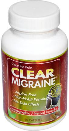 Clear Migraine, 60 Capsules by Clear Products, 健康，頭痛 HK 香港